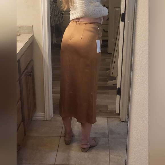 Reformation NWT Ember skirt in butterscoth 100% silk size 2 - Picture 4 of 8